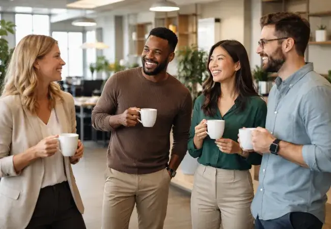 koffie drinken op kantoor